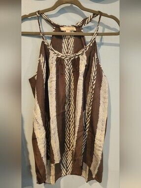 100% Silk Banana Republic Heritage Blue and White Striped Halter Camisole Size M